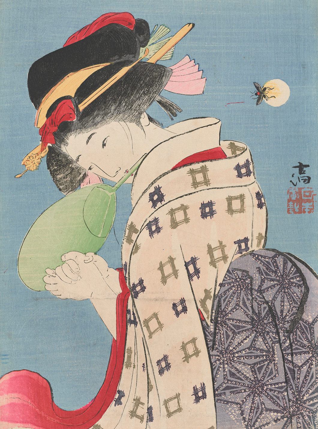 Kodō Yamanaka (1869-1945), Firefly (Hotaru) 1913, woodblock print, nla.obj-152422444