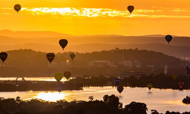 Take a hot air balloon over Canberra