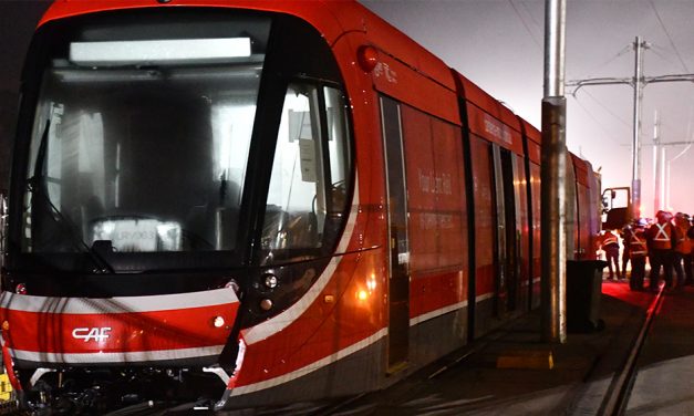 Like a thief in the night the light rail hits the tracks