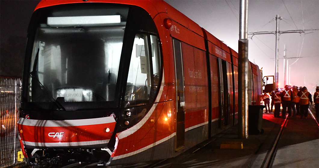 Like a thief in the night the light rail hits the tracks