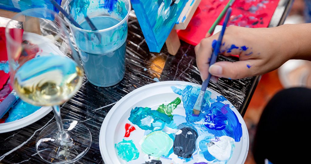 paint and wine OutInCanberra